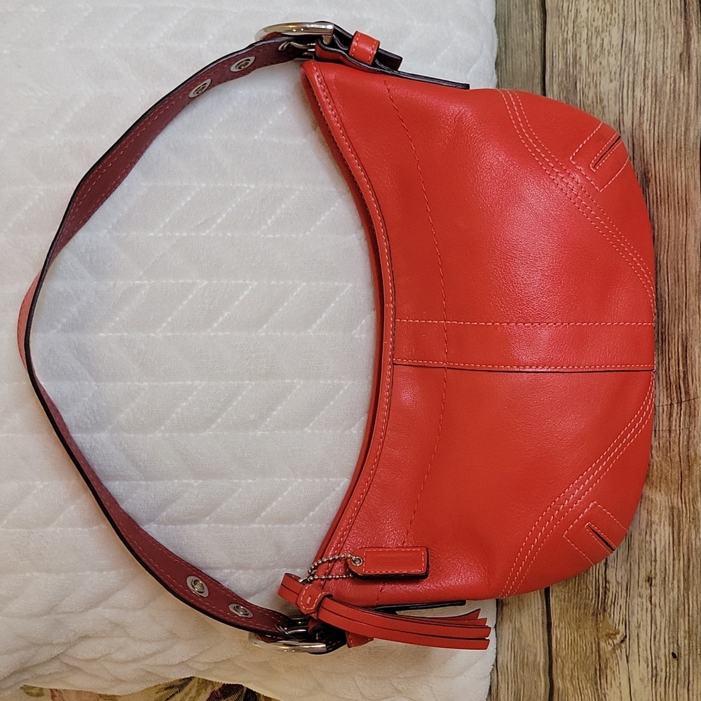 COACH Mini Red Leather Shoulder Bag